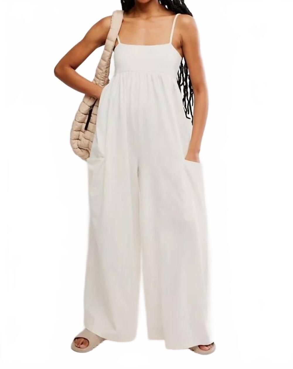 NEW FREE PEOPLE hot shot strappy onesie in white